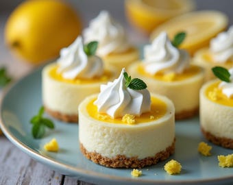 Receta de mini tarta de queso con limón: postre ácido del tamaño de un bocado (descarga digital imprimible)
