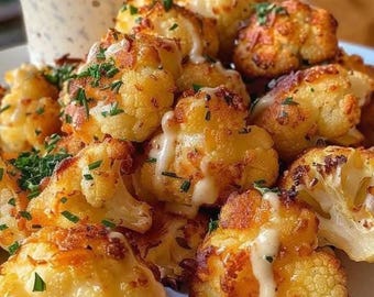 Parmesan Cauliflower Bites Recipe Easy Appetizer Party Food (Digital Download)