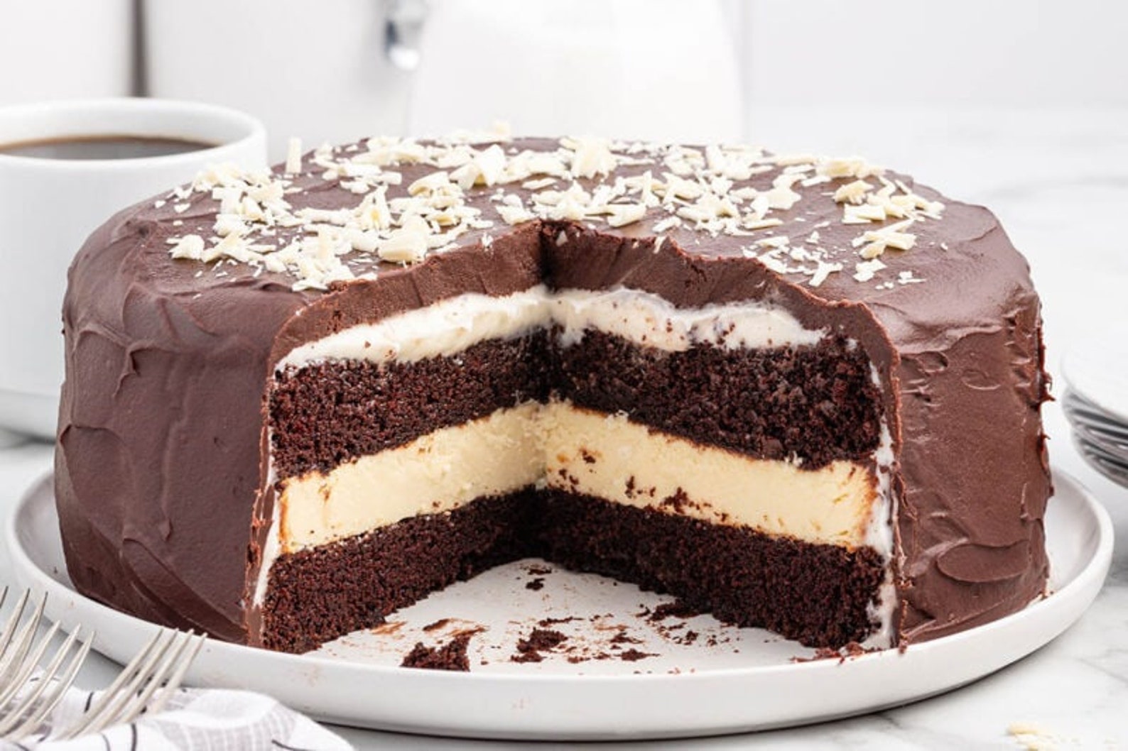 Chocolate Layer Cake With Cream Cheese Filling Rich Moist And 