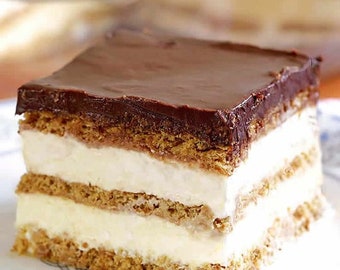 No Bake Schokoladen Éclair Eisbox Kuchen - Einfach und Leckeres Rezept Digitaler Download
