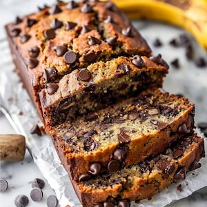 Super Moist Chocolate Chip Banana Bread Recipe (Digital Download)