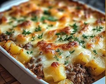 Hamburger Kartoffelauflauf Rezept: Hausmannskost Abendessen (Digitaler Download)