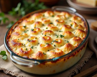 Receta de gratinado de patatas: guarnición cremosa clásica (Descarga PDF imprimible)
