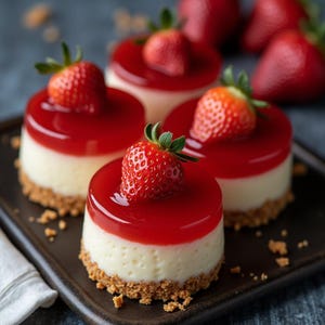 Mini Strawberry Cheesecake Recipe: Printable Digital Download