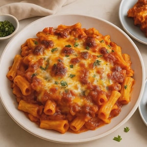 Cheesy Baked Rigatoni Recipe with Meat Sauce (Digital Download)