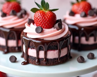 Mini Strawberry Chocolate Cake Recipe: Elegant Dessert (PDF Download