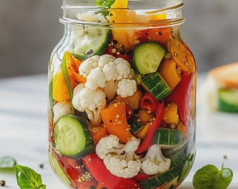 Ricetta per verdure sottaceto in frigorifero: spuntino veloce e piccante (PDF stampabile)