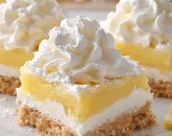 Receta de Barras de Pastel de Crema de Limón para Días de Pasión (PDF imprimible, postre fácil) (Descarga digital)