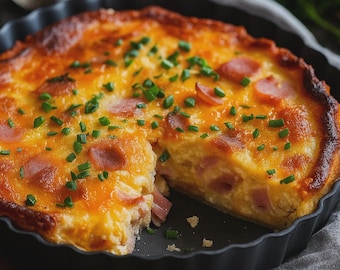 Receta de pastel de jamón y queso sin corteza: Desayuno sin gluten (Descargar PDF)