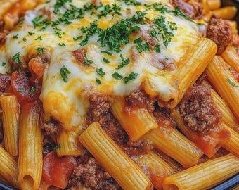 BEST RECIPE For Cheesy Beef Penne Pasta Bake by Sara Rodrigo – Printable PDF Download