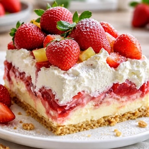 Pastel tropical de fresas sin horno: receta fácil de postre de verano (PDF, descarga digital)
