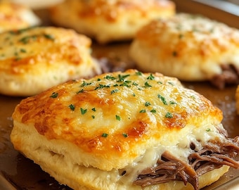 French Dip Biscuit Bombs | Cheesy Roast Beef-Stuffed Biscuits (Digital Download)