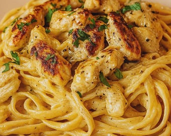 Cowboy Butter Huhn Linguine Rezept: Pikante Knoblauch Kräuter Pasta (Digitaler Download)