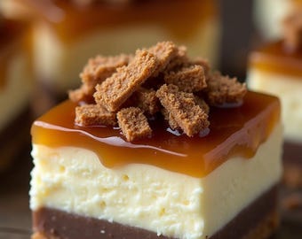 Receta de Barras de Tarta de Queso con Caramelo Butterfinger: Postre Fácil (Descarga Digital)