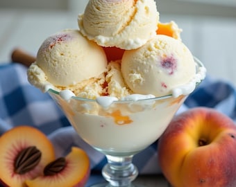 Homemade Peach Ice Cream Recipe (Digital Download)