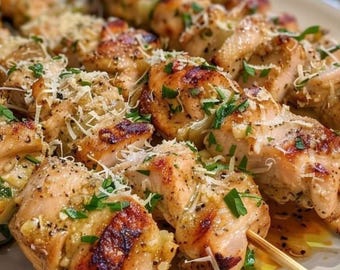 Ranch Garlic Parmesan Chicken Skewers Recipe: Grill, Oven, Air Fryer (PDF Downloadable Recipe Card)