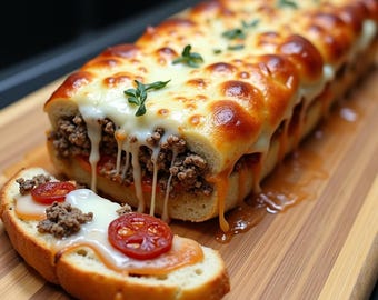 Savory Stuffed Bread Recipe: Easy Cheesy "Garbage Bread" (Digital Download)