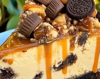 Oreo Caramel Cheesecake Recipe Easy Dessert Ideas Party Food (Digital Download)