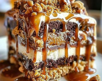 Caramel Toffee Crunch Cake Recipe: Buttery, Sweet & Salty (Digital Download)