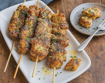 Ranch Garlic Parmesan Chicken Skewers Recipe: Easy BBQ Dinner (PDF Download)