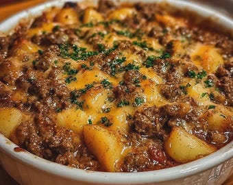 Receta de Cazuela de Carne Molida: Postre cremoso con queso y un toque reconfortante (Descarga digital)