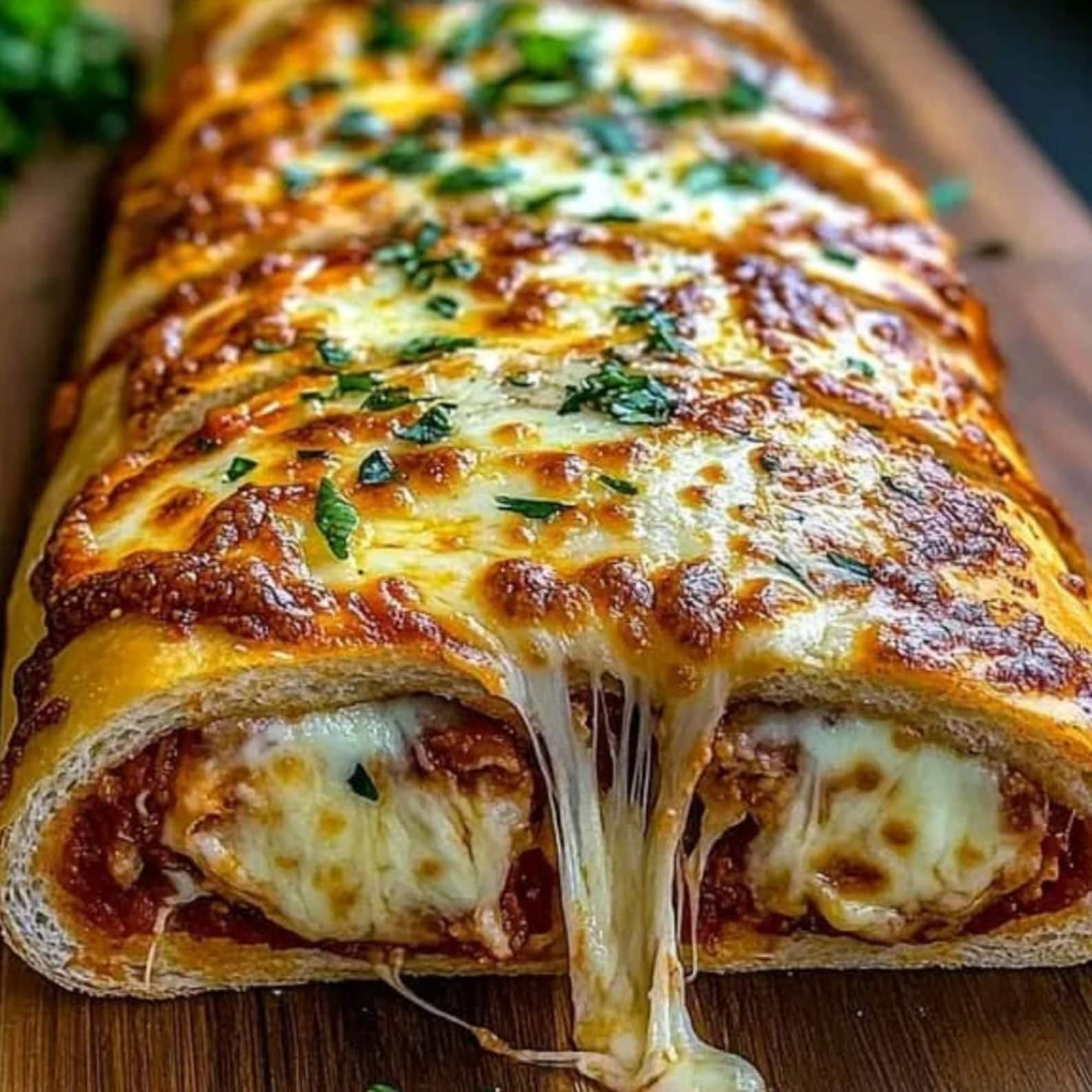 Cheesy Pizza Stuffed Bread Recipe: Easy Appetizer (printable PDF) - Etsy