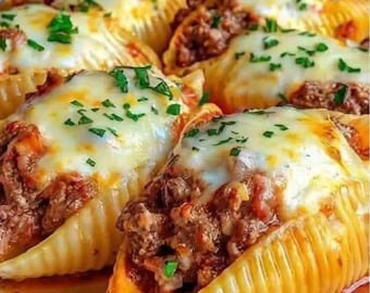 Creamy Ricotta Beef Stuffed Shells Recipe | Italian Pasta Dinner | Digital Download