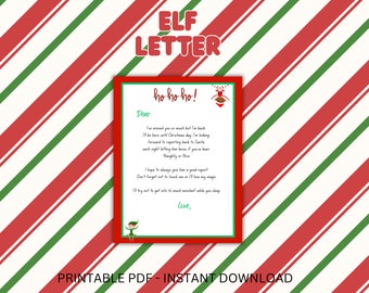 Elf Arrival Letter,  Elf Letter Printable, Letter from elf Printable, Elf welcome back letter, Printable elf arrival letter