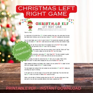Pass the Present game, Christmas Left Right, Christmas Party Game, Gift Exchange Game, Pass The Gift Game