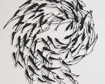 Fish Wall Art, Metal Nautical Design, Modern Coastal Home Decor