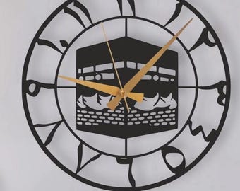 Metal Islamic Wall Clock: Arabic Numeral Silent Clock, Muslim Home Decor