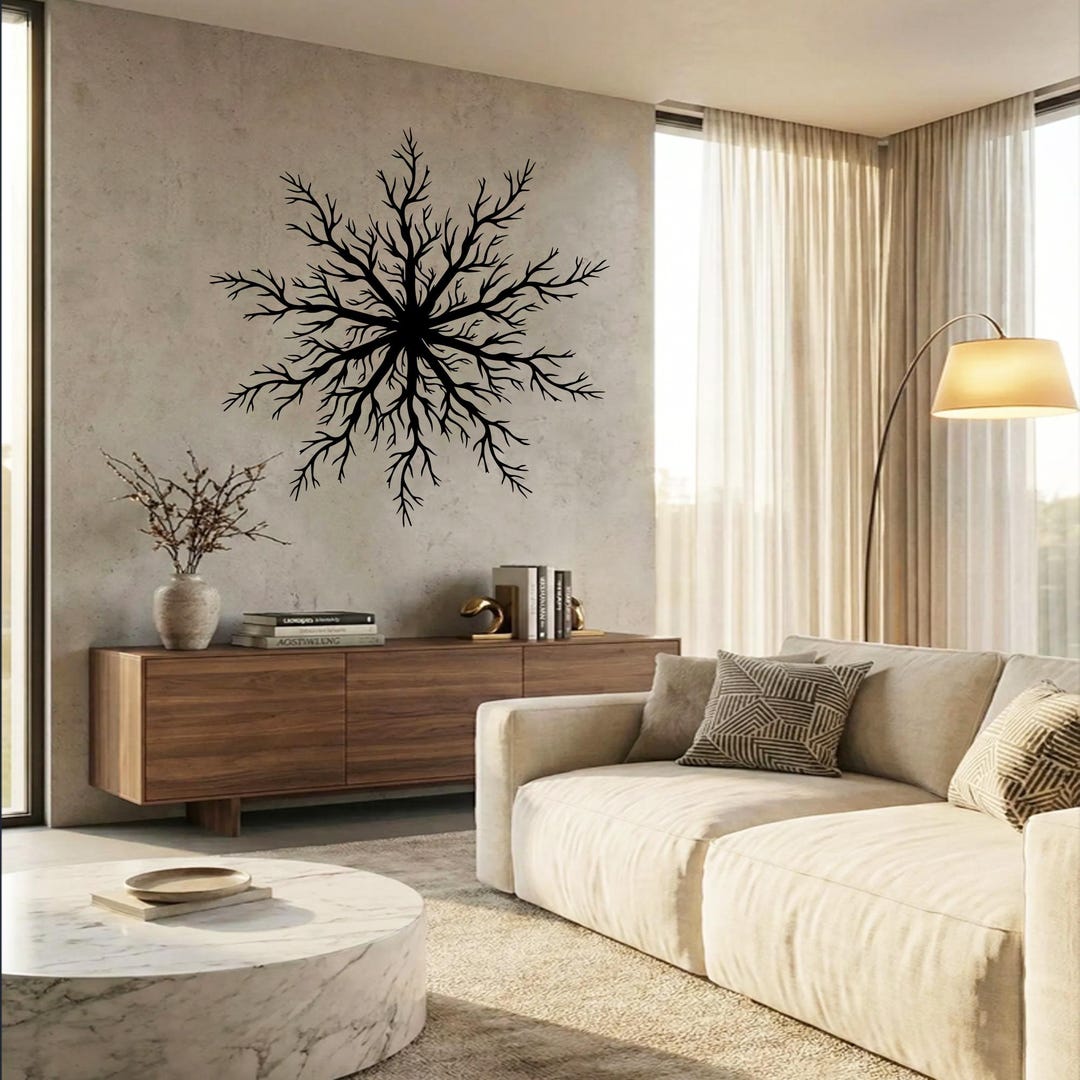 Tree of Life Metal Wall Art, Round Black Wall Decor - Etsy