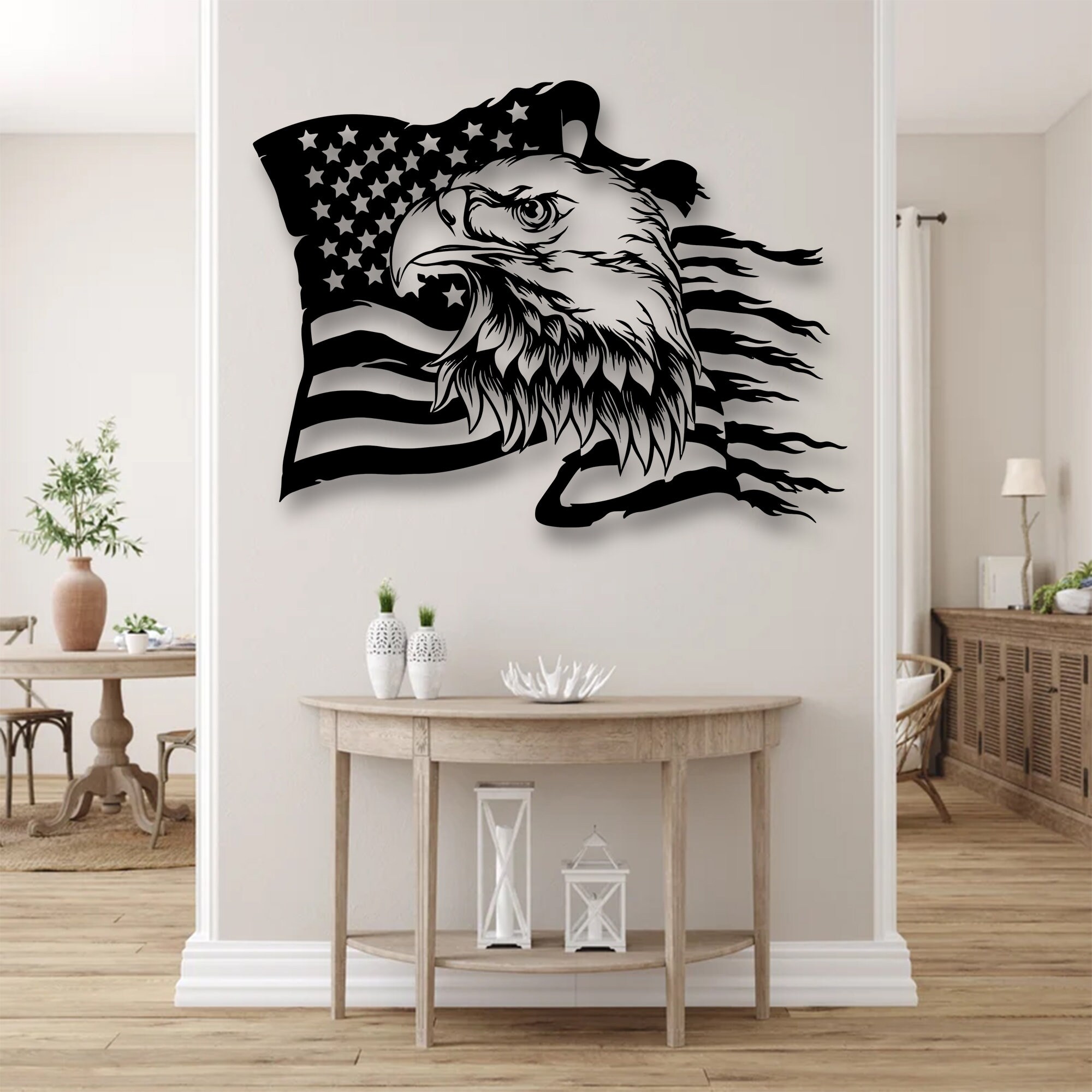 American Eagle Metal Wall Art: Patriotic US Flag Decor - Etsy