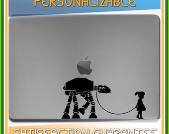 Star Wars PET AT-AT ver 1. Macbook Decal | Girl Walking Her Pet At-At | Laptop Decals & Wraps | Optimized for Macs, fits All Laptops