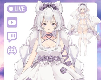 Premade Live2D Vtuber Model for Streaming - Adorable Cat & Fox Girl | Fully Rigged | Ready to Use |Commercial Use|Anime Avatar for Streaming