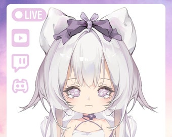 Premade Chibi Live2D Vtuber Model for Streaming - Cute Cat & Fox Girl | Fully Rigged | Ready to Use | Commercial Use