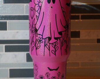 Spooky Season**Boojee*Ghost**spooky vibes**hot pink**40 oz Tumbler