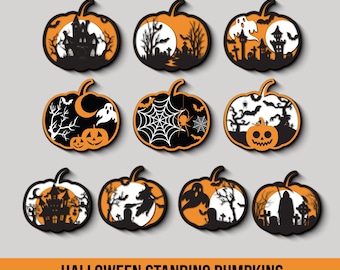 Halloween Pumpkins Decor, Laser Cut Pumpkins Decor, Layered Pumpkin, Glowforge, Halloween Decor Cut Files, spooky Decor, Halloween Gift, SVG