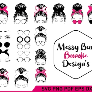 Messy Bun svg, Momlife Bundle, mom skull svg, Mom Life svg, mom and daughter svg, Mom life Kid Life Png, glasses svg, Cricut Silhouette
