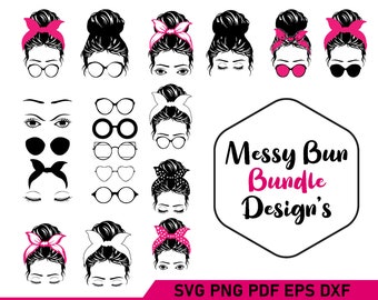 Moño desordenado svg, paquete Momlife, cráneo de mamá svg, vida de mamá svg, mamá e hija svg, vida de mamá Kid Life Png, gafas svg, silueta Cricut