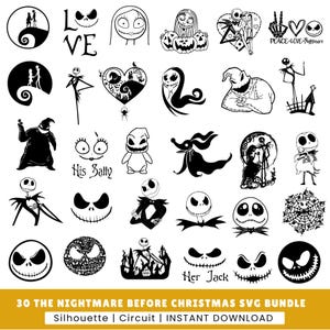 Gruseliges Halloween-Svg-Bundle, Shirt-Drucke-Svg, Jack und Sally-T-Shirt-Svg, Jack Skellington-Svg Png, Albtraum-Svg, Halloween-Albtraum-Svg