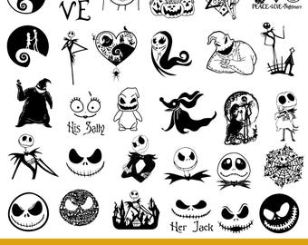 Spooky Halloween Svg Bundle, Shirt Prints Svg, Jack and Sally Tshirt Svg, Jack Skellington Svg Png, Nightmare Svg, Halloween Nightmare Svg