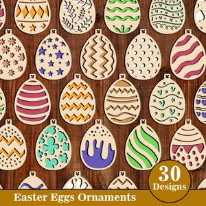 Ostern Laser Cut svg Bundle, Ornaments svg, Ostern Laser Cut svg-Dateien, Ostern 2 Layers Ornament, Osteraufhänger svg, Ostern svg, CNC Laset cut