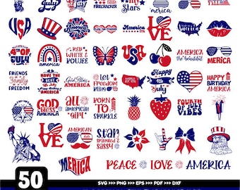 4th of July SVG Bundle, Independence day svg, Fourth of july Svg, Patriotic Svg, 4th Of July Tshirt Svg, 50 4th July Designs, America Svg