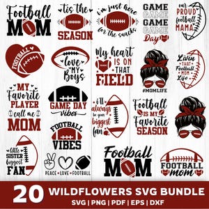 Paquete SVG de mamá futbolera, paquete SVG de fútbol, SVG de mamá futbolera, Svg de moño desordenado de fútbol, Svg de cita de fútbol, Svg de amor al fútbol