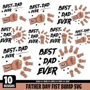 Pacote de Punhos para o Dia dos Pais (SVG), Melhor Pai de Todos os Tempos (SVG), Punhos para o Dia dos Pais (PNG), Feliz Dia dos Pais, Arquivo de Sublimação, Punhos para o Dia dos Pais (SVG)