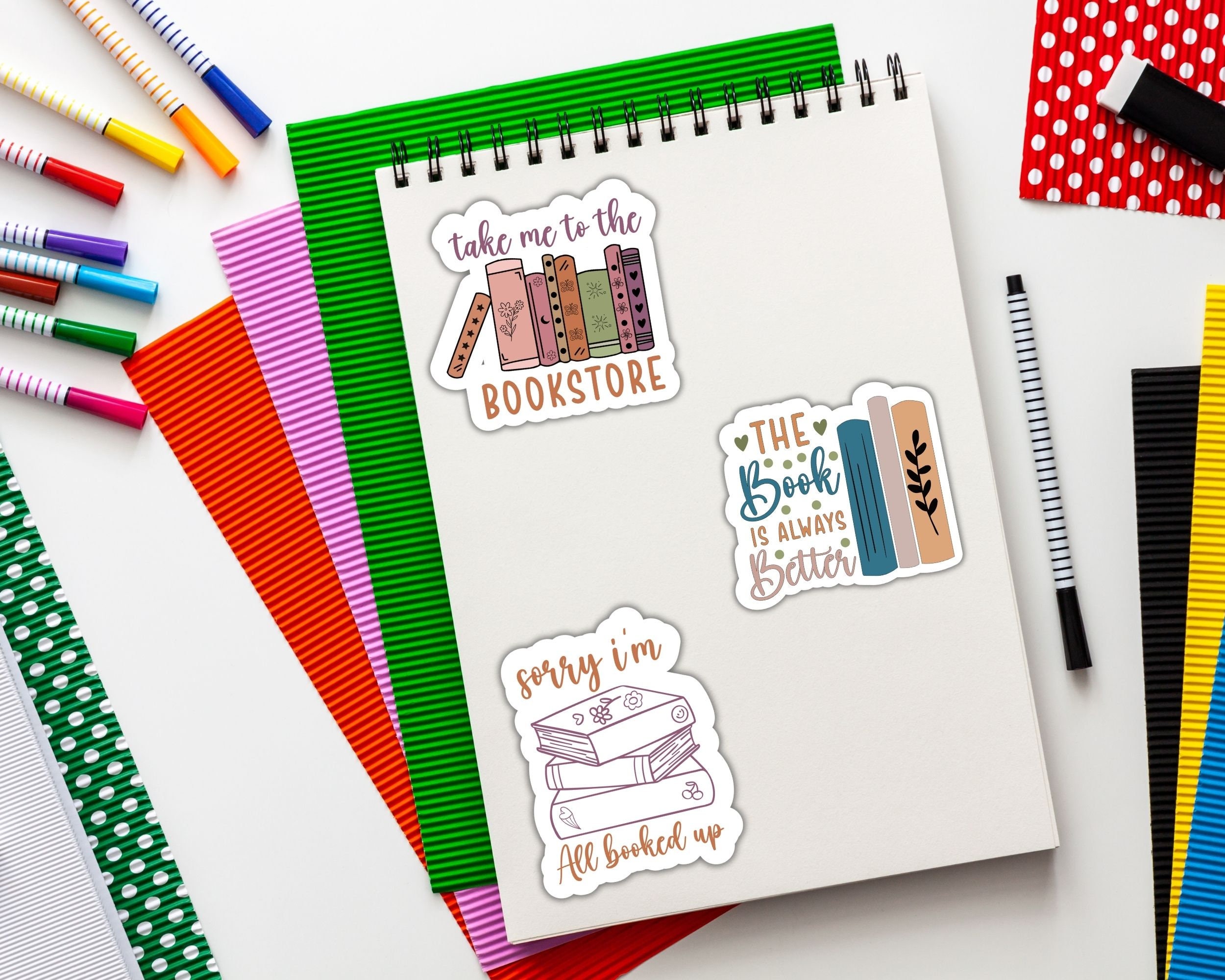 Digital Sticker Book Lover Bundle PNG SVG, Book Lovers Digital Stickers ...