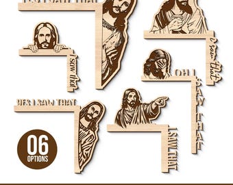 Jesus Door Corner Laser Cut File, Adult Humor (svg, dxf, ai, eps, png)