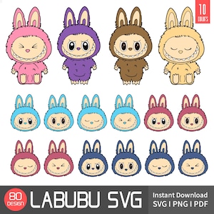 80 Labubu Designs PNG, SVG, EPS Mega Bundle, File for Cricut, Laser Cut La bubu, Instant Download Labubu Character Bundle, The Monster Doll