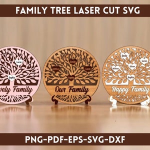 Stamboom lasergesneden Svg-bestanden, stamboomtak, SVG stamboom lasergesneden bestand, Vaderdag hout lasersnijden, levensboom SVG